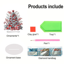 Load image into Gallery viewer, 2D Flat Print Snow Xmas Tree DIY Table Top Diamond Painting Ornament Kits