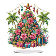Load image into Gallery viewer, 2D Flat Print Ocean Xmas Tree DIY Table Top Diamond Painting Ornament Kits