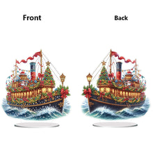 Load image into Gallery viewer, 2D Flat Print Xmas Sailboat DIY Table Top Diamond Painting Ornament Kits