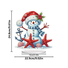 Load image into Gallery viewer, 2D Flat Print Xmas Snowman DIY Table Top Diamond Painting Ornament Kits