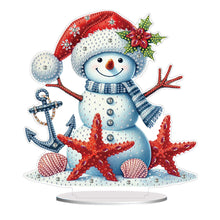 Load image into Gallery viewer, 2D Flat Print Xmas Snowman DIY Table Top Diamond Painting Ornament Kits