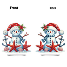 Load image into Gallery viewer, 2D Flat Print Xmas Snowman DIY Table Top Diamond Painting Ornament Kits