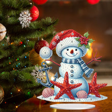 Load image into Gallery viewer, 2D Flat Print Xmas Snowman DIY Table Top Diamond Painting Ornament Kits