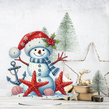 Load image into Gallery viewer, 2D Flat Print Xmas Snowman DIY Table Top Diamond Painting Ornament Kits