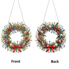 Load image into Gallery viewer, Xmas Wreath 2D Flat DIY Diamond Art Pendant DIY Home Decor Hanging Charm