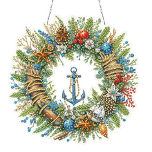 Load image into Gallery viewer, Xmas Wreath 2D Flat DIY Diamond Art Pendant DIY Home Decor Hanging Charm