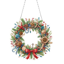 Load image into Gallery viewer, Xmas Wreath 2D Flat DIY Diamond Art Pendant DIY Home Decor Hanging Charm