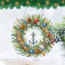 Load image into Gallery viewer, Xmas Wreath 2D Flat DIY Diamond Art Pendant DIY Home Decor Hanging Charm