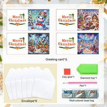 Load image into Gallery viewer, 6PCS DIY Diamond Art Greeting Cards Xmas Designs for Celebrations Gift (h038)