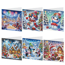 Load image into Gallery viewer, 6PCS DIY Diamond Art Greeting Cards Xmas Designs for Celebrations Gift (h038)