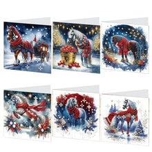Load image into Gallery viewer, 6PCS DIY Diamond Art Greeting Cards Xmas Designs for Celebrations Gift (h039)