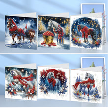 Load image into Gallery viewer, 6PCS DIY Diamond Art Greeting Cards Xmas Designs for Celebrations Gift (h039)
