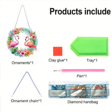 Load image into Gallery viewer, Flamingo Wreath Acrylic 2D Flat DIY Diamond Art Pendant Wall Door Decoration