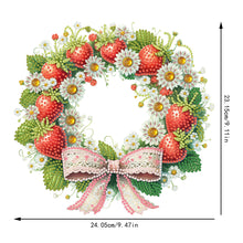 Load image into Gallery viewer, Strawberry Wreath Acrylic 2D Flat DIY Diamond Art Pendant Wall Door Decoration
