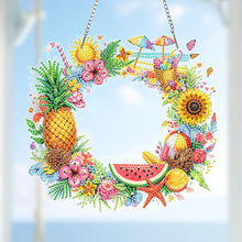 Load image into Gallery viewer, Cool Wreath Acrylic 2D Flat DIY Diamond Art Pendant Wall Door Decoration