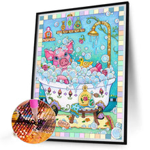 Load image into Gallery viewer, AB Diamond Painting - Full Round - Pig In The Bath (40*50CM)