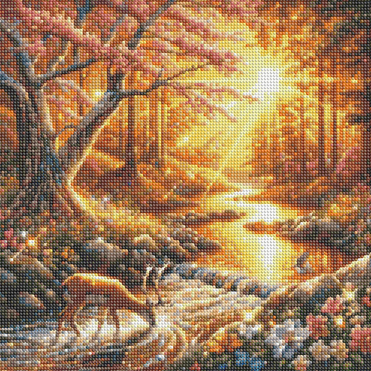 Diamond Painting - Full Round - Sunset Woods (40*40CM)