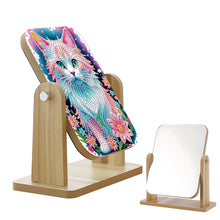 Load image into Gallery viewer, DIY Cat Diamond Painting Kit Rotatable Mirror w Diamond Painting Jewelry Box