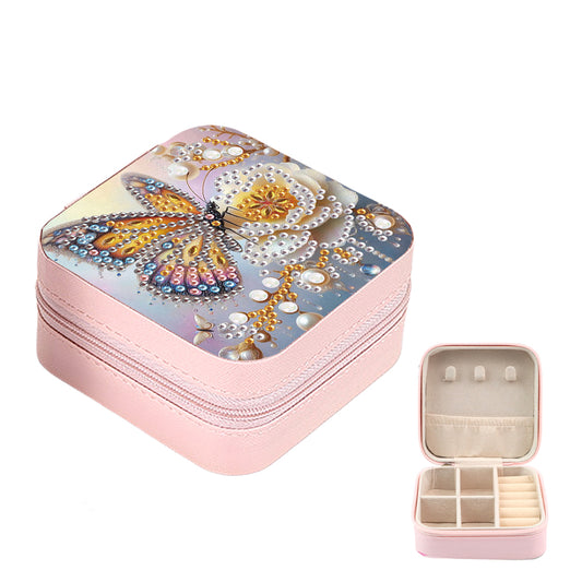 DIY Flower Diamond Painting Kit Rotatable Mirror w Diamond Painting Jewelry Box