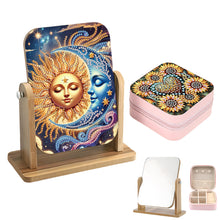 Load image into Gallery viewer, DIY Sun and Moon Diamond Painting Kit Rotatable Mirror w Diamond Art Jewelry Box