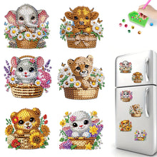 Load image into Gallery viewer, 6Pcs Acrylic 2D Flat Animals Diamond Painting Fridge Magnet for Whiteboard