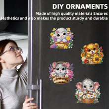 Load image into Gallery viewer, 6Pcs Acrylic 2D Flat Animals Diamond Painting Fridge Magnet for Whiteboard