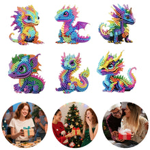 Load image into Gallery viewer, 6Pcs Acrylic 2D Flat Pterosaurs Diamond Painting Fridge Magnet for Whiteboard