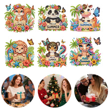 Load image into Gallery viewer, 6Pcs Acrylic 2D Flat Summer Animals Diamond Painting Fridge Magnet for Fridge
