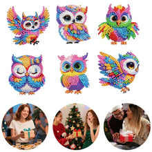 Load image into Gallery viewer, 6Pcs Acrylic 2D Flat Owls Diamond Painting Fridge Magnet for Fridge Whiteboard