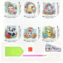 Load image into Gallery viewer, 6Pcs Acrylic 2D Flat Animals Diamond Painting Fridge Magnet for Whiteboard