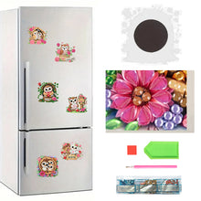 Load image into Gallery viewer, 6Pcs Acrylic 2D Flat Owls Diamond Painting Fridge Magnet for Fridge Whiteboard