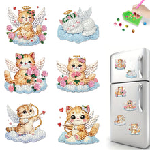 Load image into Gallery viewer, 6Pcs Acrylic 2D Flat Cloud Cats Diamond Painting Fridge Magnet for Fridge
