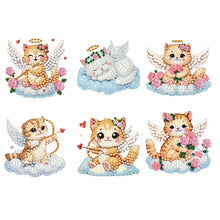 Load image into Gallery viewer, 6Pcs Acrylic 2D Flat Cloud Cats Diamond Painting Fridge Magnet for Fridge