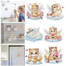 Load image into Gallery viewer, 6Pcs Acrylic 2D Flat Cloud Cats Diamond Painting Fridge Magnet for Fridge
