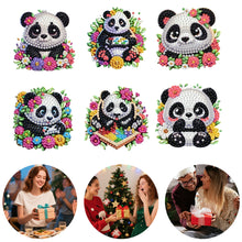Load image into Gallery viewer, 6Pcs Acrylic 2D Flat Pandas Diamond Painting Fridge Magnet for Fridge Whiteboard