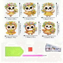 Load image into Gallery viewer, 6Pcs Acrylic 2D Flat Owl Girl Diamond Painting Fridge Magnet for Whiteboard