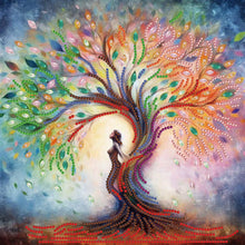 Load image into Gallery viewer, Diamond Painting - Partial Special Shaped - Tree And Girl (30*30CM)