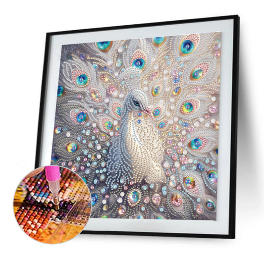 Diamond Painting - Partial Special Shaped - Peacock (30*30CM)