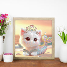 Load image into Gallery viewer, Diamond Painting - Partial Special Shaped - Mermaid Cat (30*30CM)