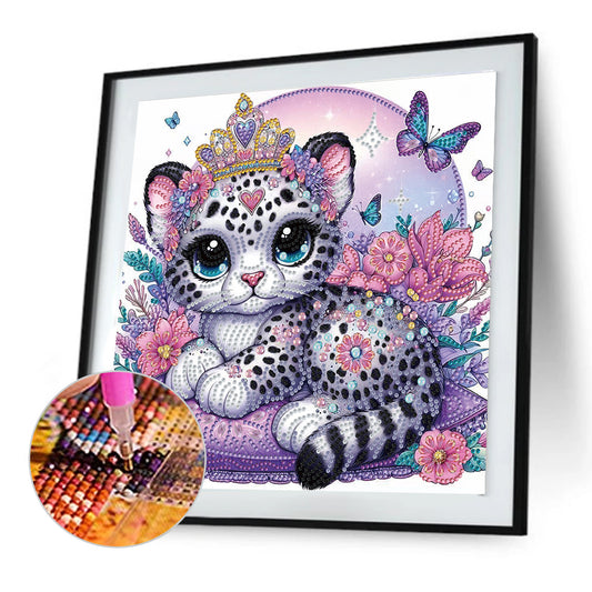 Diamond Painting - Partial Special Shaped - Leopard (30*30CM)