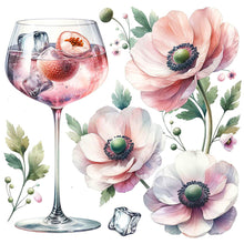 Load image into Gallery viewer, Diamond Painting - Full Round - Wine Glass And Flower (30*30CM)
