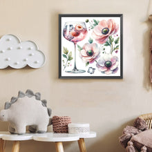 Load image into Gallery viewer, Diamond Painting - Full Round - Wine Glass And Flower (30*30CM)