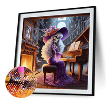 Load image into Gallery viewer, Diamond Painting - Full Round - Skeleton Playing Piano (40*40CM)