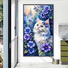 Load image into Gallery viewer, Diamond Painting - Full Round - Cat And Flower (40*70CM)