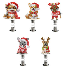 Load image into Gallery viewer, 5pcs 2D Flat Xmas Dog DIY Diamond Painting Shake Car Ornaments for Center Console