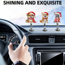 Load image into Gallery viewer, 5pcs 2D Flat Xmas Dog DIY Diamond Painting Shake Car Ornaments for Center Console