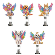 Load image into Gallery viewer, 5pcs 2D Flat Angel Dog DIY Diamond Painting Shake Car Ornaments for Center Console