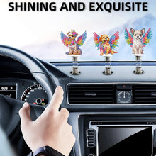 Load image into Gallery viewer, 5pcs 2D Flat Angel Dog DIY Diamond Painting Shake Car Ornaments for Center Console