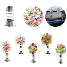 Load image into Gallery viewer, 5pcs 2D Flat Cross Flower DIY Diamond Painting Shake Car Ornaments for Center Console