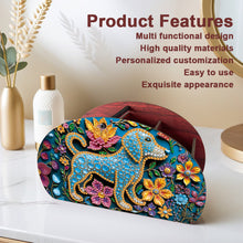Load image into Gallery viewer, DIY Blue Puppy Design Wooden Diamond Painting Makeup Brush Storage Box Organizer